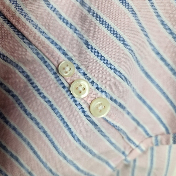 Ralph Lauren Blue Label Pink White Blue Striped Casual Button Down Shirt XL - Picture 6 of 8